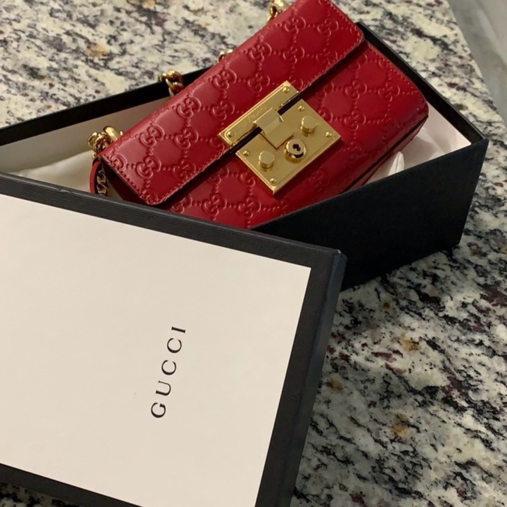 Authentic Gucci Padlock in Red